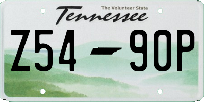 TN license plate Z5490P