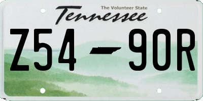 TN license plate Z5490R
