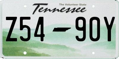 TN license plate Z5490Y