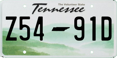 TN license plate Z5491D