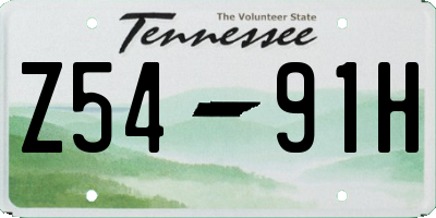 TN license plate Z5491H