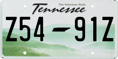 TN license plate Z5491Z
