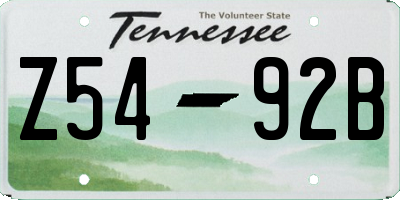 TN license plate Z5492B