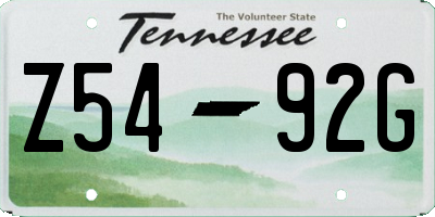 TN license plate Z5492G