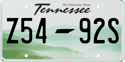 TN license plate Z5492S