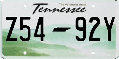TN license plate Z5492Y