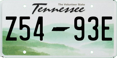 TN license plate Z5493E