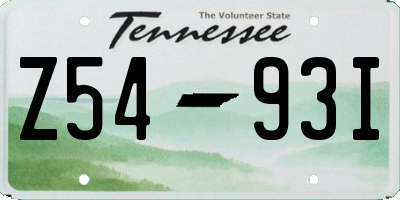 TN license plate Z5493I