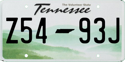 TN license plate Z5493J