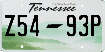 TN license plate Z5493P