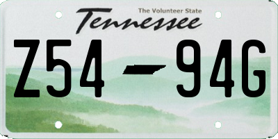 TN license plate Z5494G