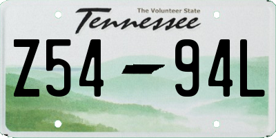 TN license plate Z5494L