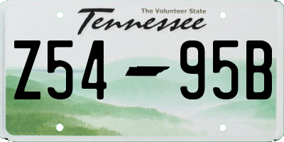 TN license plate Z5495B
