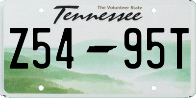 TN license plate Z5495T