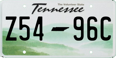 TN license plate Z5496C