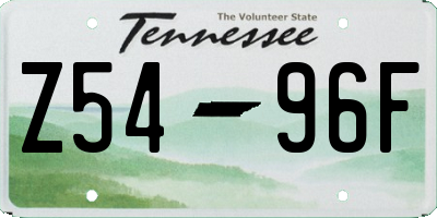 TN license plate Z5496F
