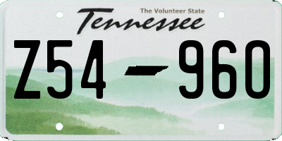 TN license plate Z5496O