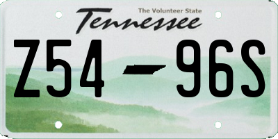 TN license plate Z5496S