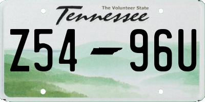 TN license plate Z5496U