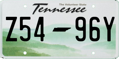 TN license plate Z5496Y