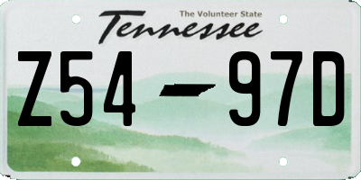 TN license plate Z5497D