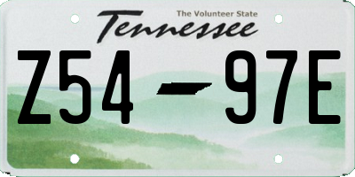 TN license plate Z5497E