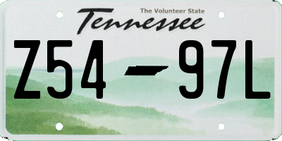 TN license plate Z5497L
