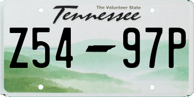 TN license plate Z5497P