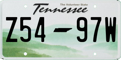 TN license plate Z5497W
