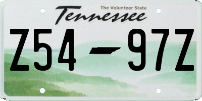 TN license plate Z5497Z