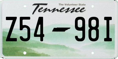 TN license plate Z5498I