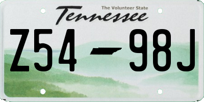 TN license plate Z5498J