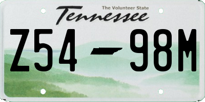 TN license plate Z5498M