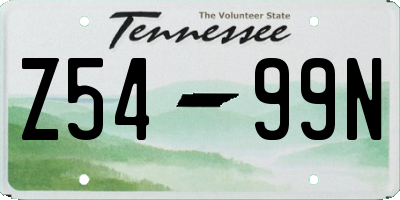 TN license plate Z5499N