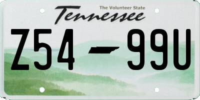 TN license plate Z5499U