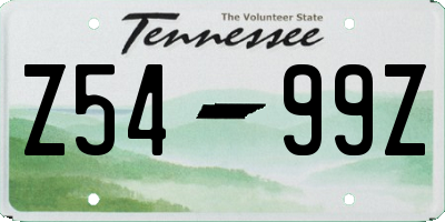 TN license plate Z5499Z