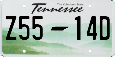 TN license plate Z5514D