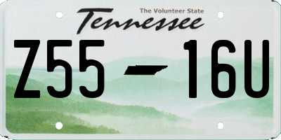 TN license plate Z5516U