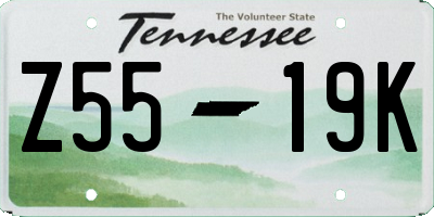 TN license plate Z5519K