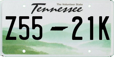 TN license plate Z5521K