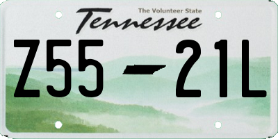 TN license plate Z5521L