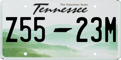 TN license plate Z5523M