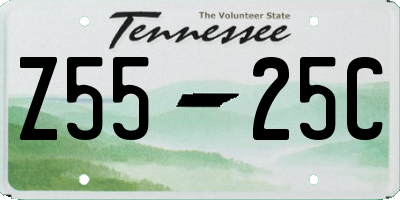 TN license plate Z5525C
