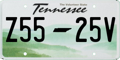 TN license plate Z5525V