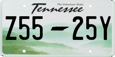 TN license plate Z5525Y