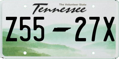 TN license plate Z5527X