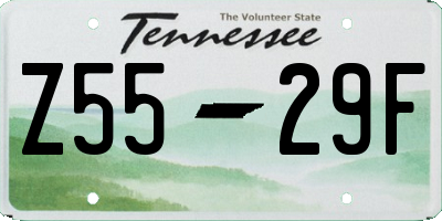 TN license plate Z5529F