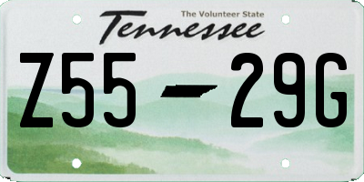 TN license plate Z5529G
