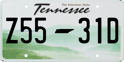 TN license plate Z5531D