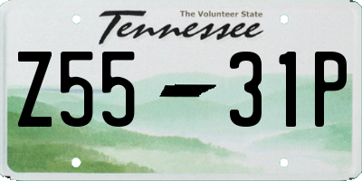 TN license plate Z5531P